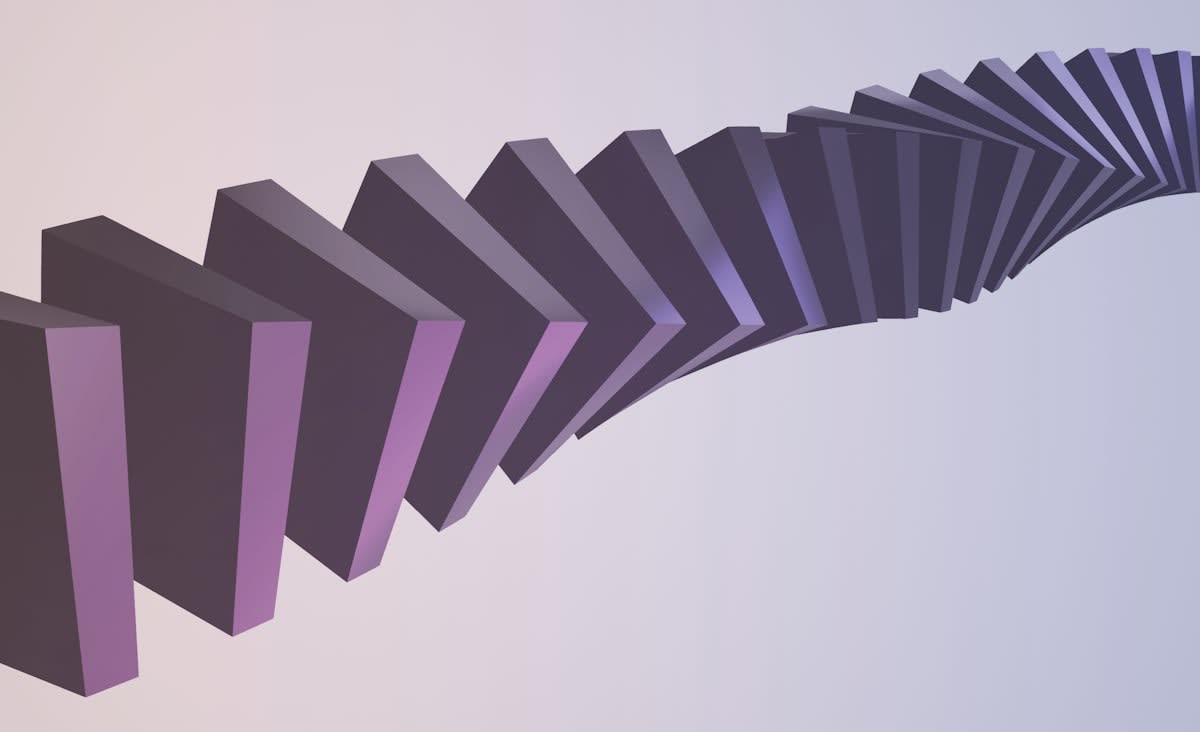 Abstract representation of a non-linear path or fragmented timeline