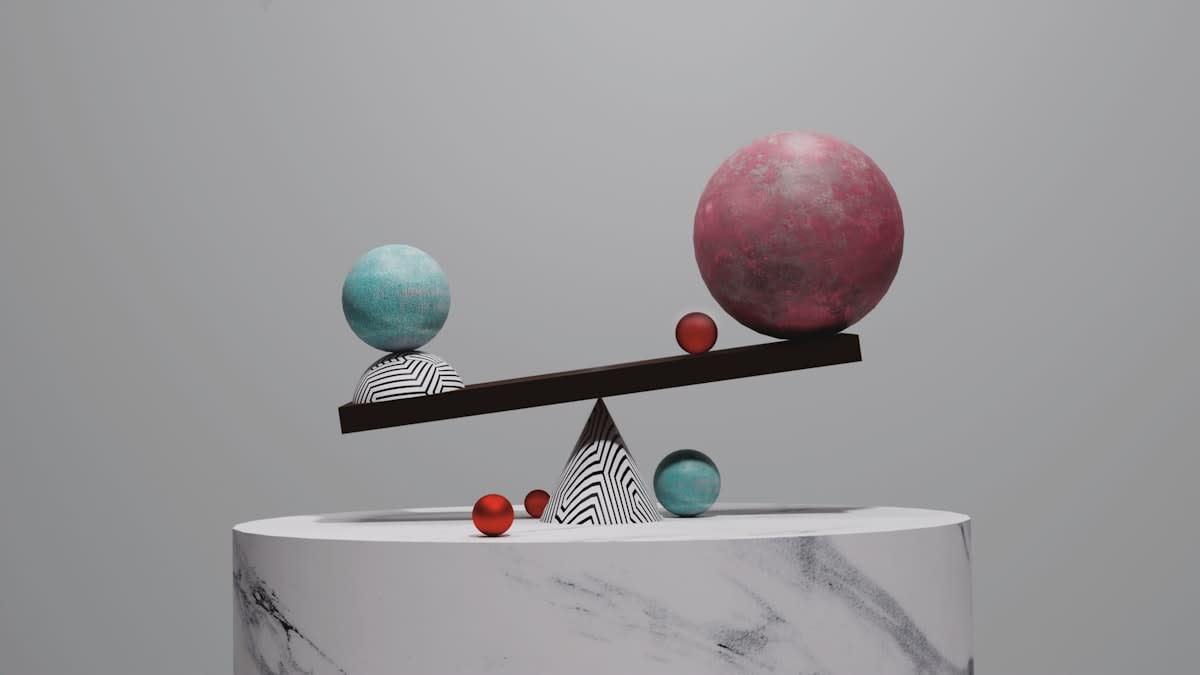 Balanced scale symbolizing risk and reward symmetry
