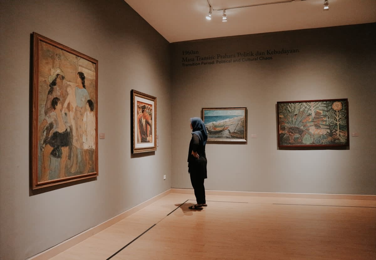 Minimalist art gallery space