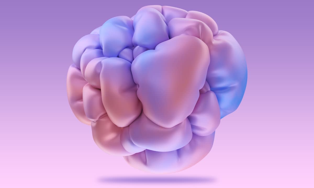 Abstract representation of the connection between the human heart and the brain