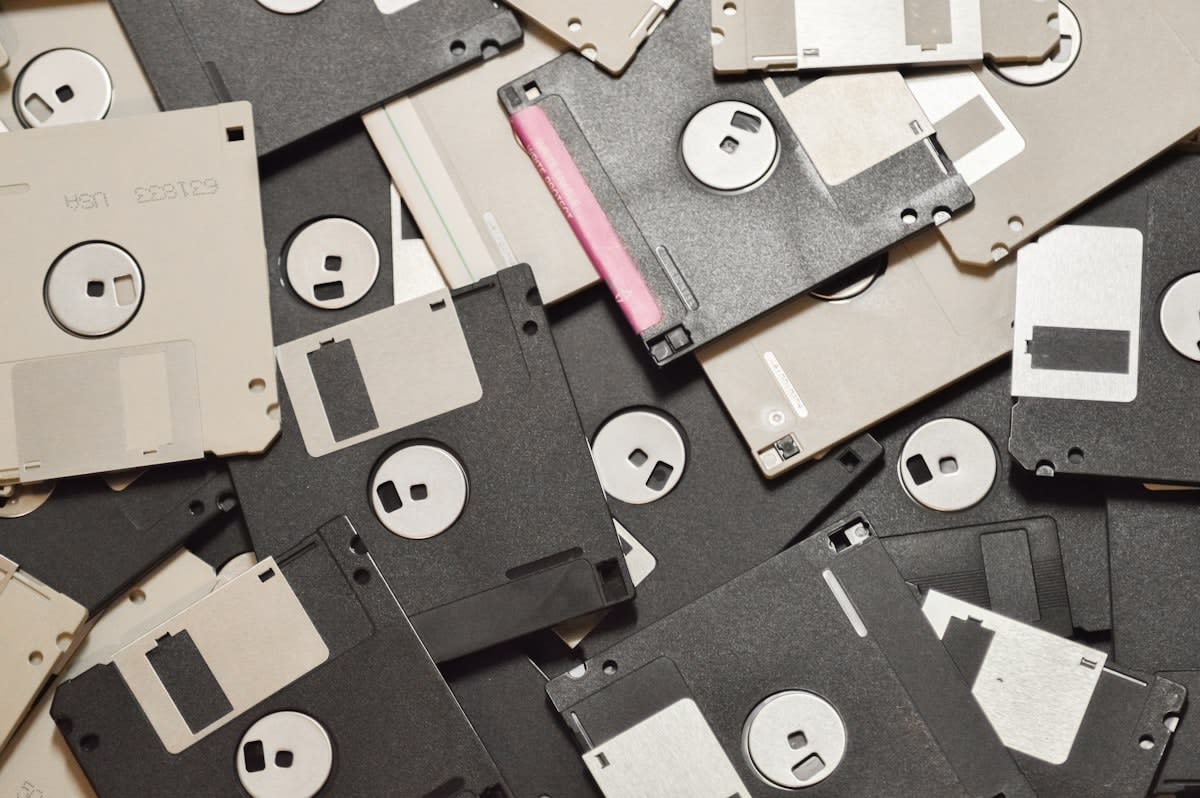 Old computer hardware and obsolete storage disks