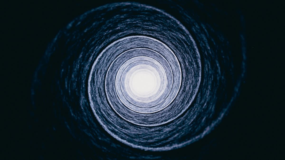 A visual representation of a cognitive loop or a spiral