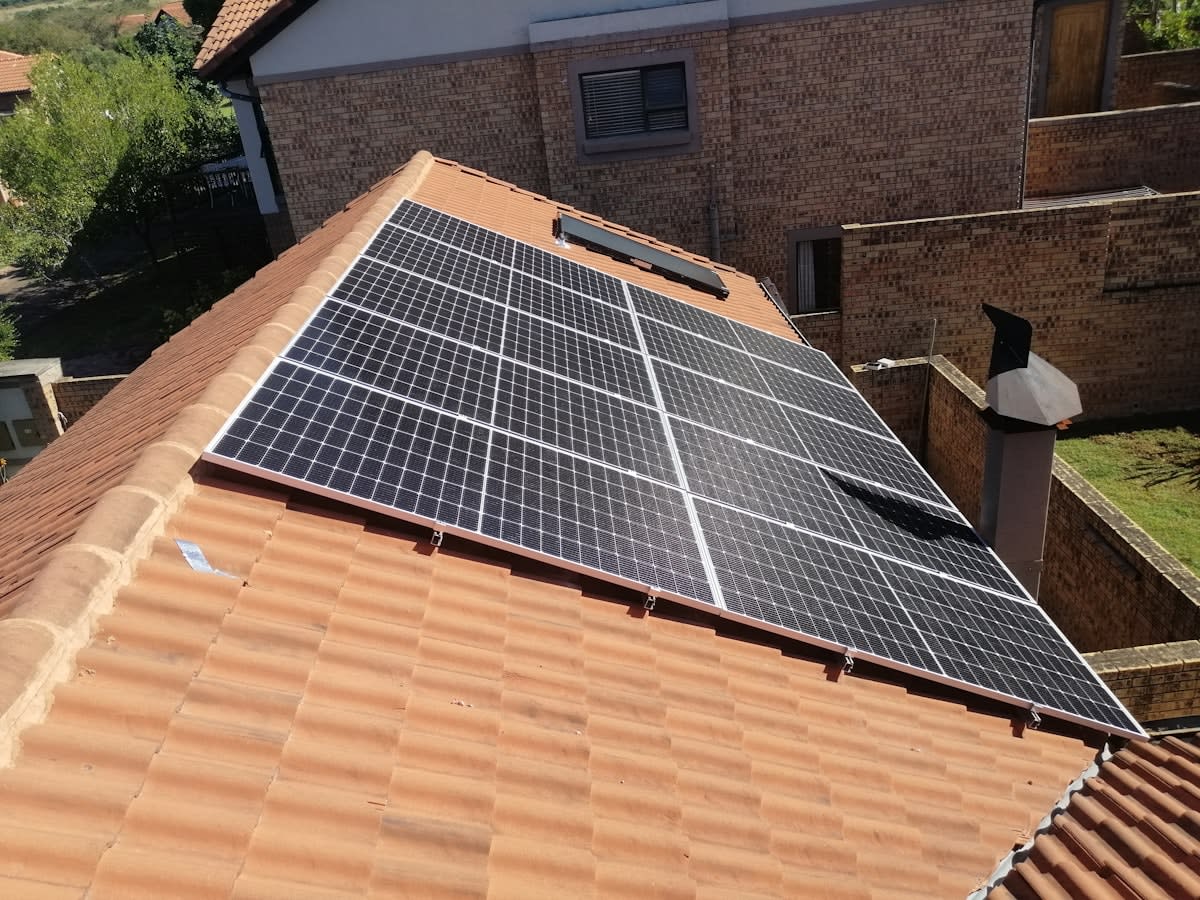 Residential solar panel installation on a modern roof