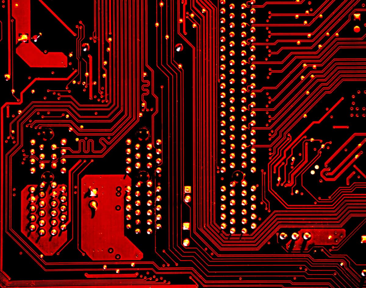 E-waste circuit boards piled high