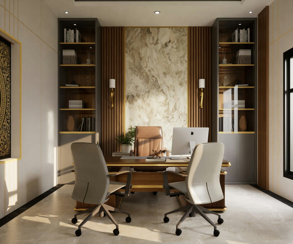 Minimalist luxury office with no visible technology