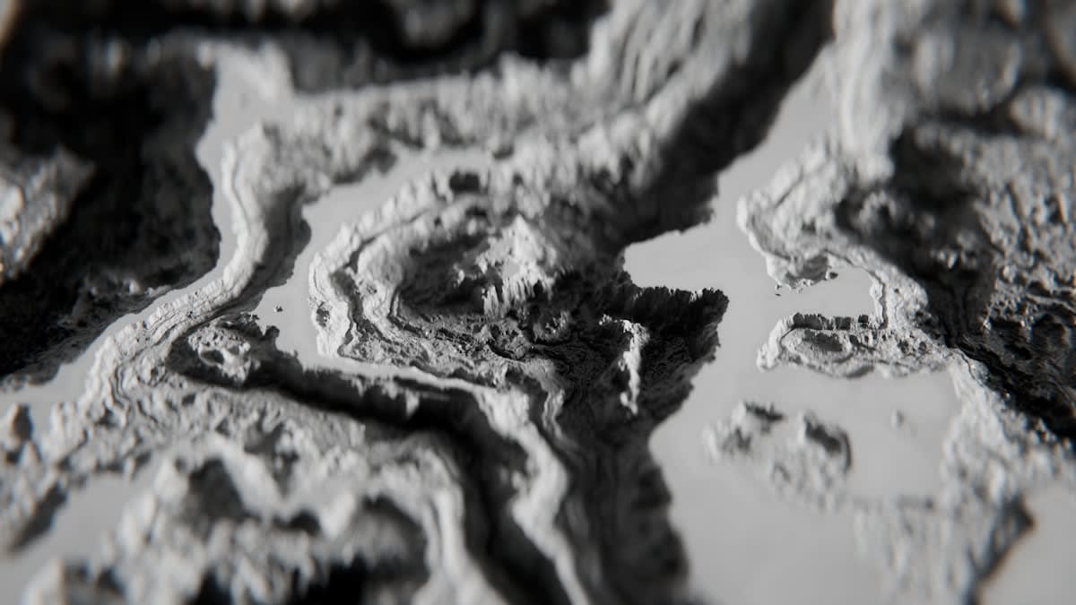 Satellite view of Earth topography
