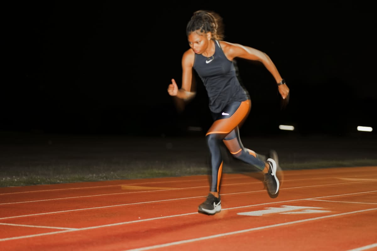 Athlete wearing biometric tracking vest