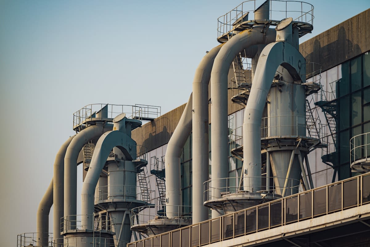 Industrial water desalination plant pipes