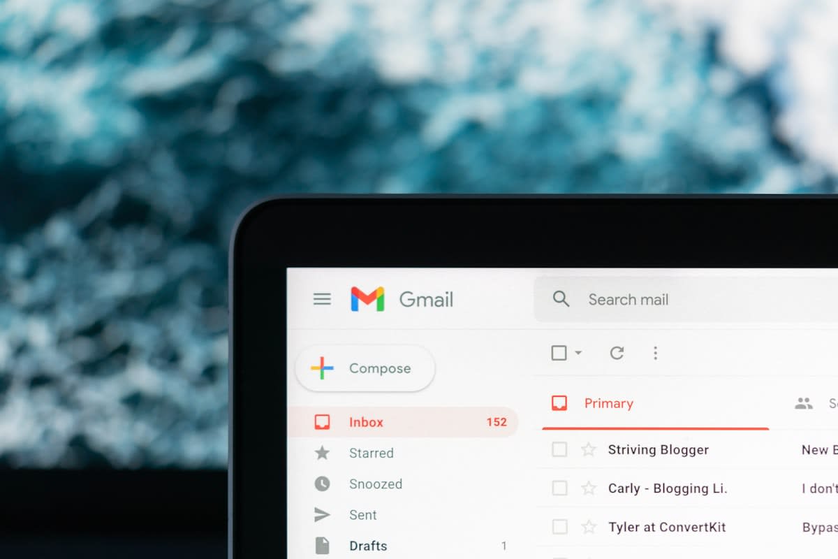 Encrypted email interface on a laptop