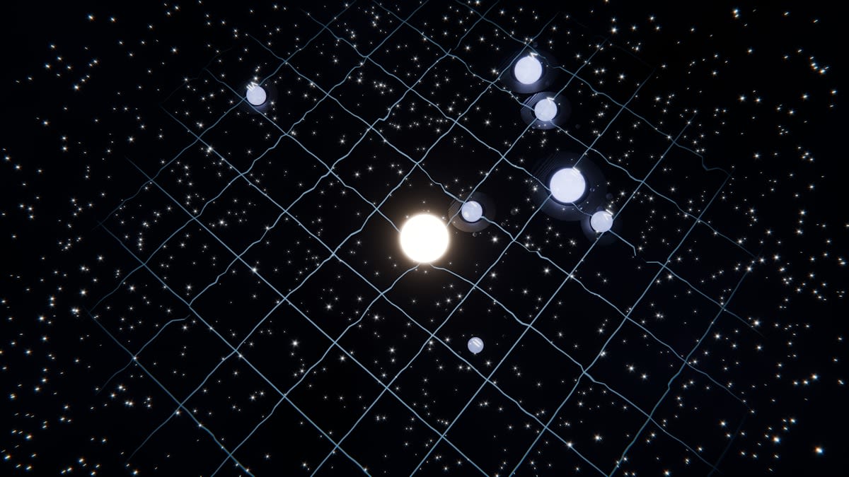Interstellar spacecraft drifting through a star field