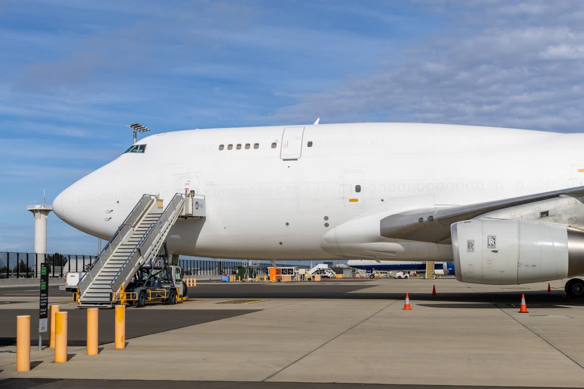 Large commercial aircraft on tarmac
