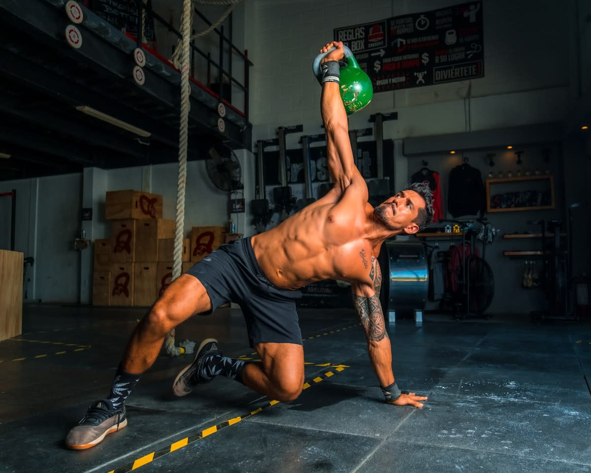 Athlete doing mobility work