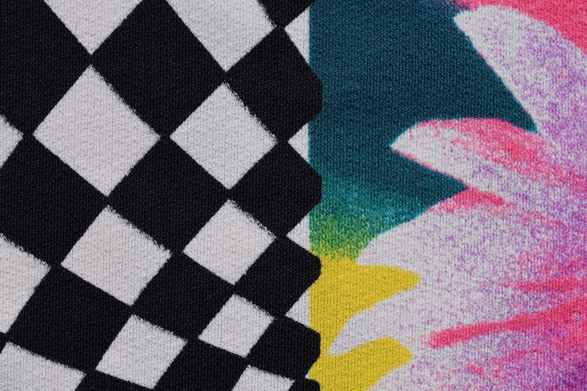 close up of layered fabrics with different patterns