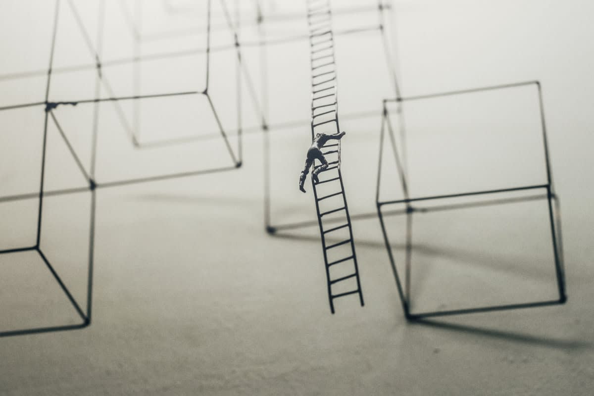 abstract representation of a network of skills instead of a ladder