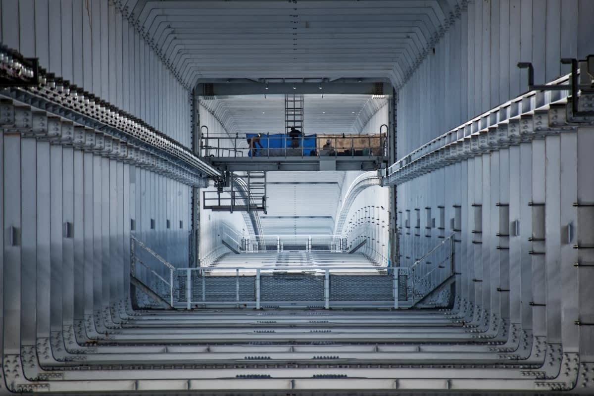 Modern seed vault interior with cryogenic storage