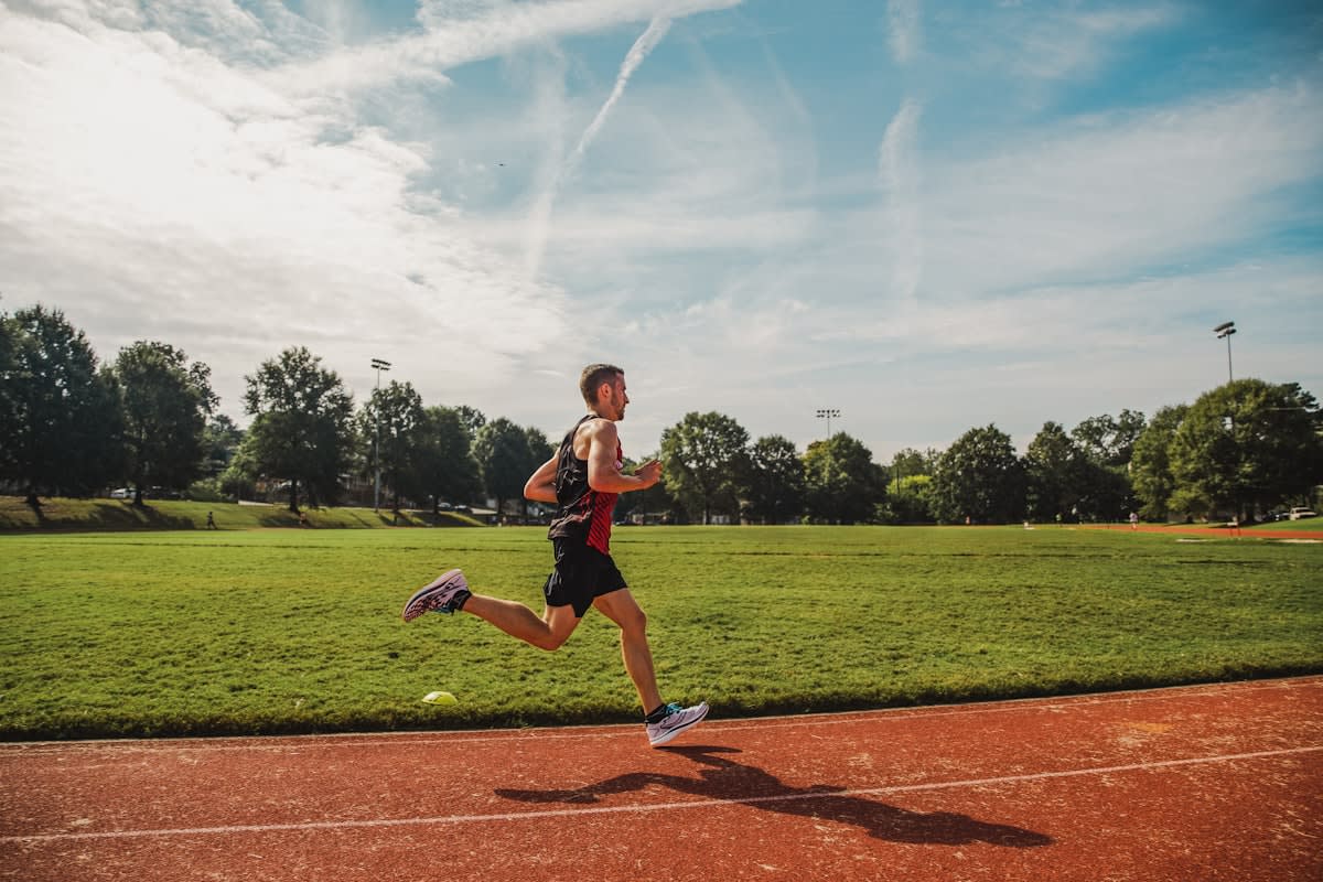 Stressed athlete on a field
