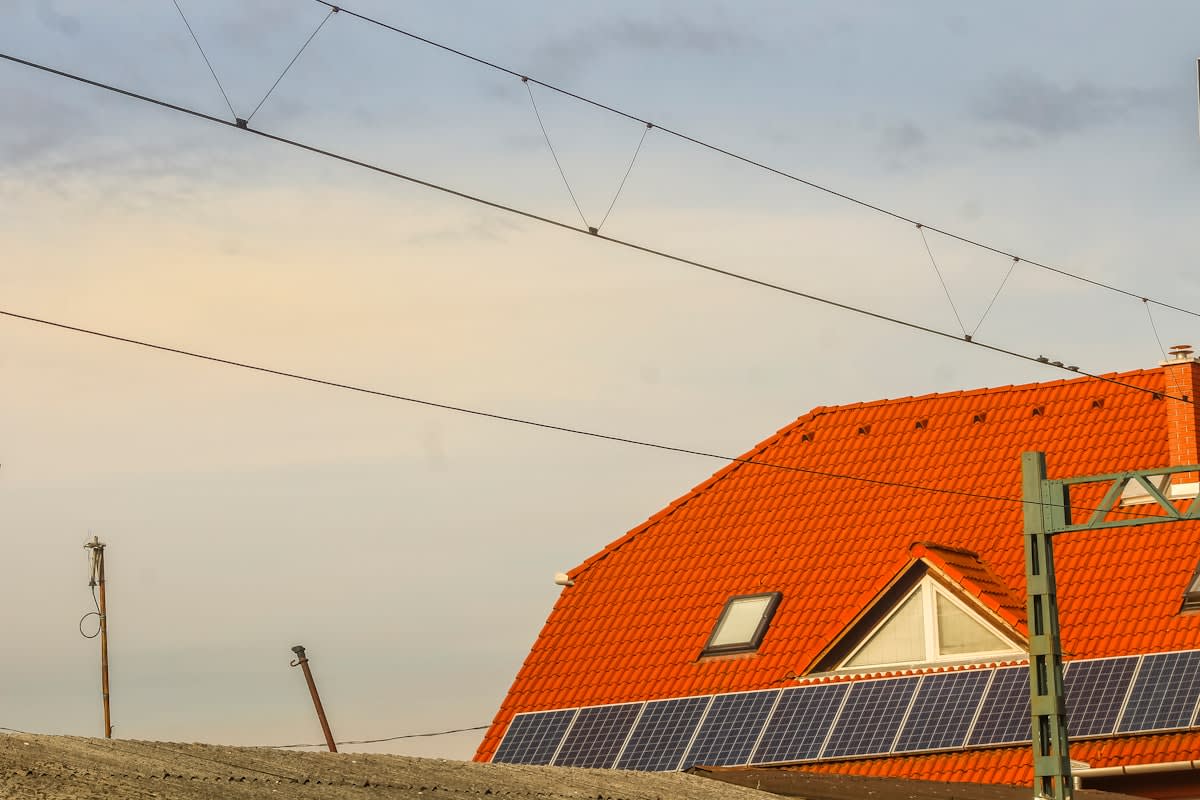 Solar panels on a residential roof