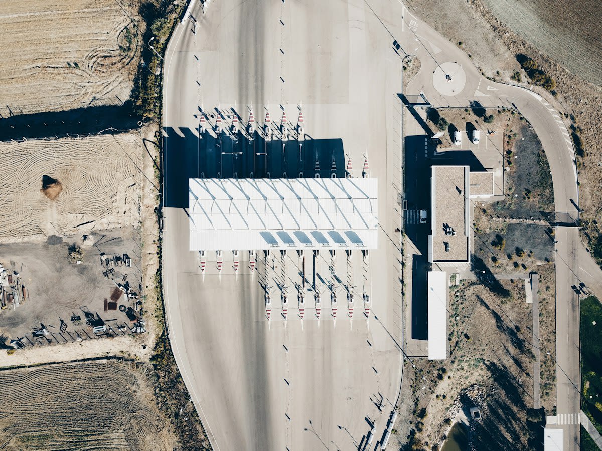 Modern industrial battery gigafactory aerial view