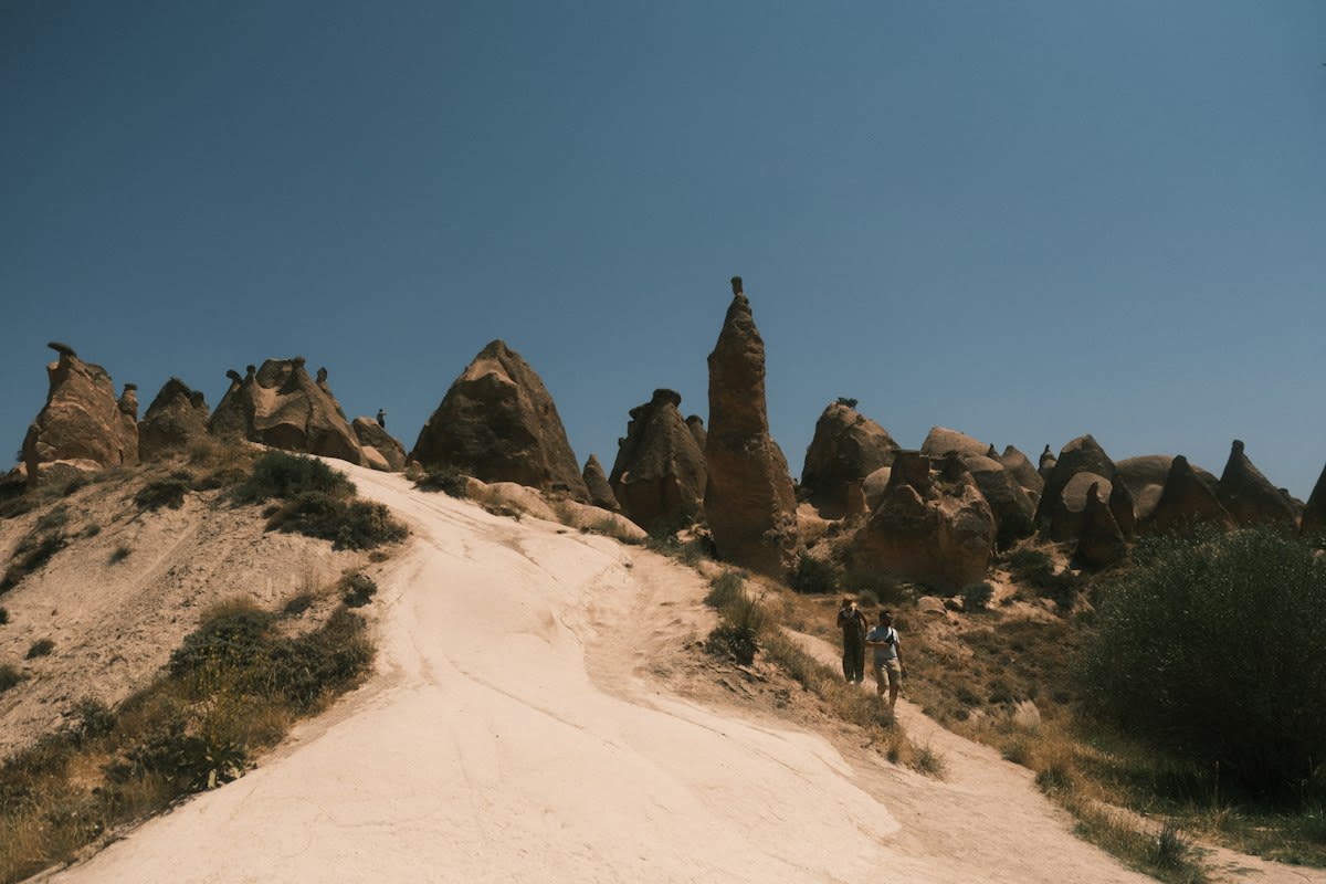 Overcrowded tourist destination landscape
