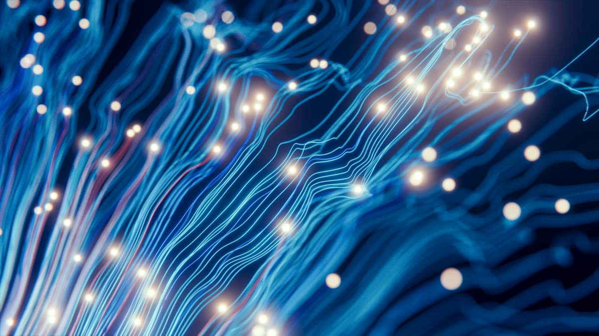 Abstract image of neural networks lighting up