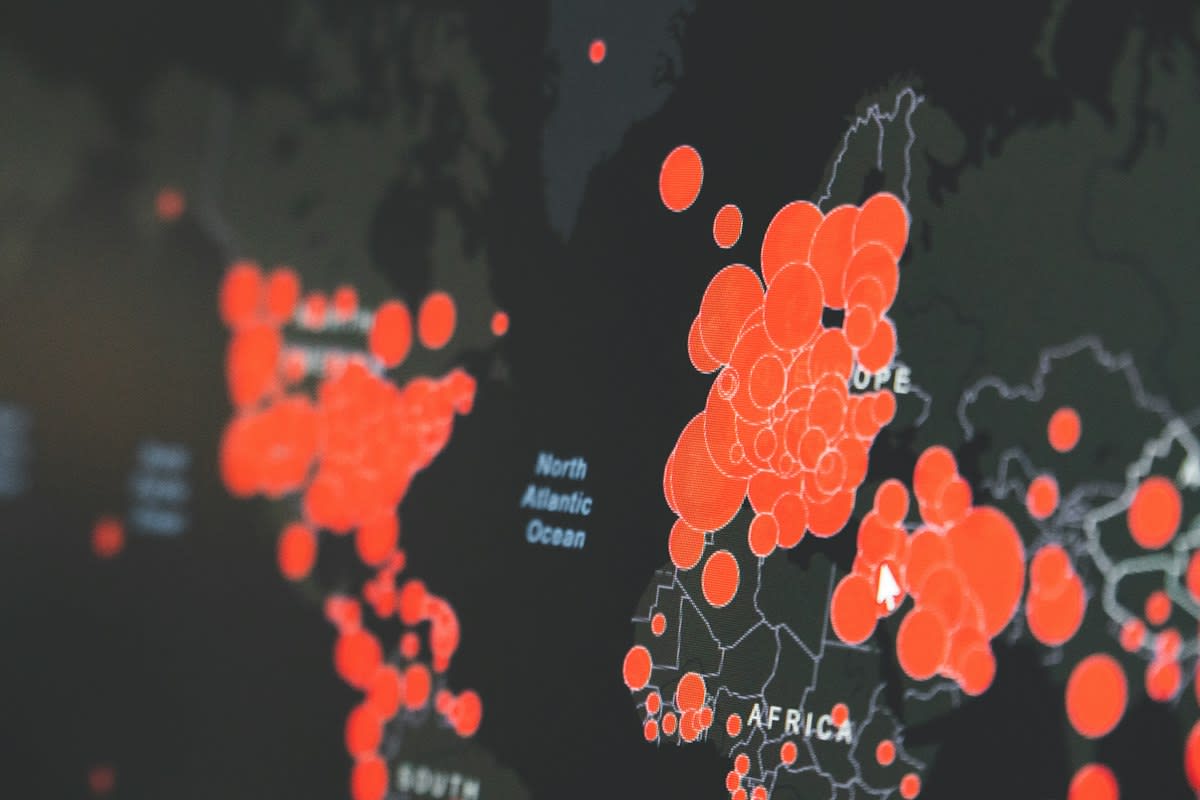 Digital network connections global map