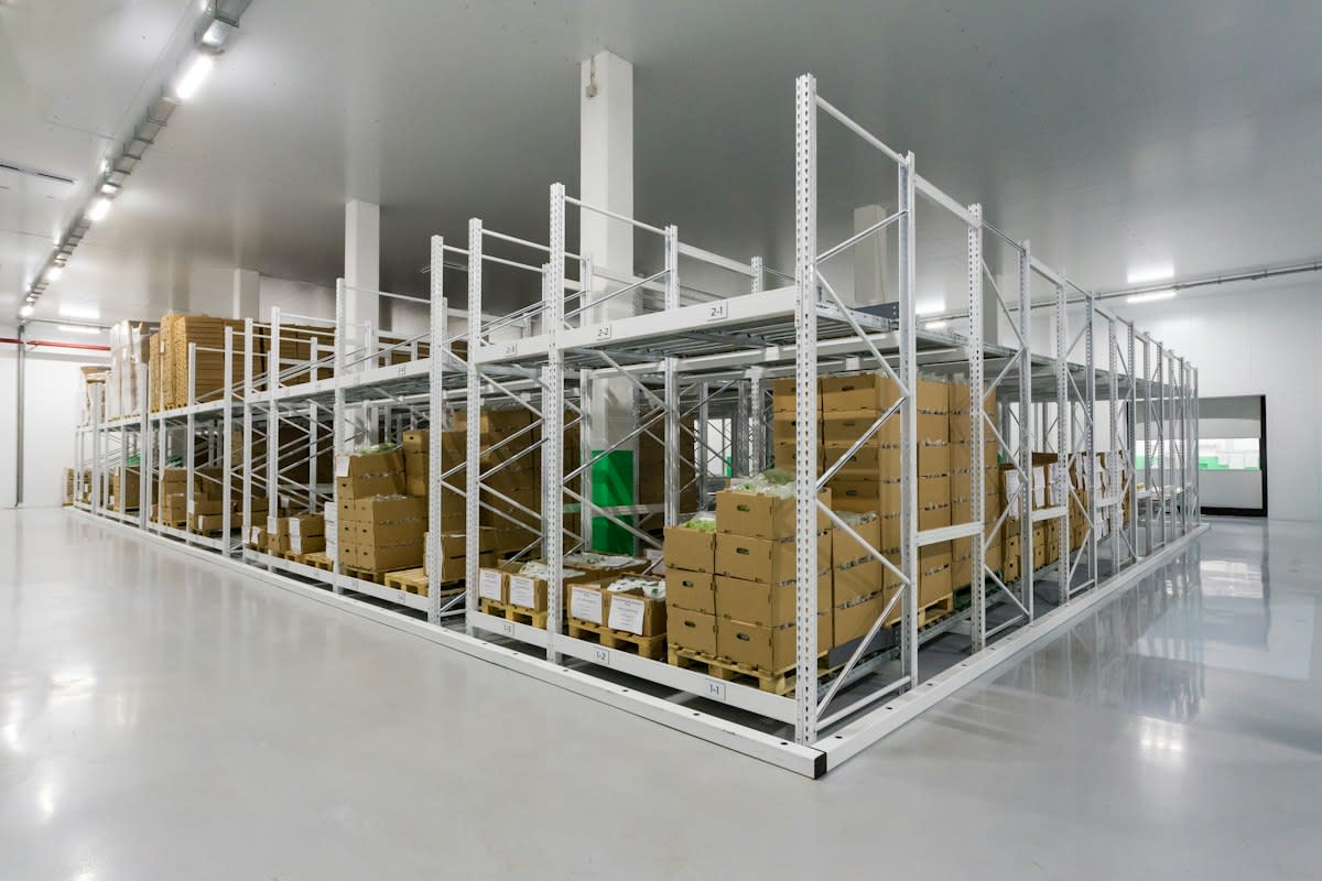 High tech vertical farm integrated into urban warehouse