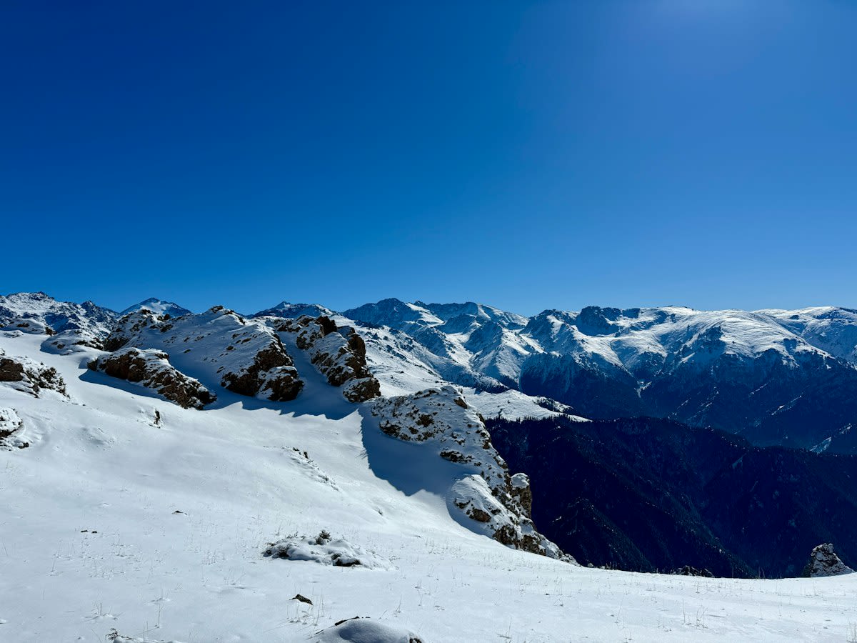 High altitude snowy peaks Central Asia