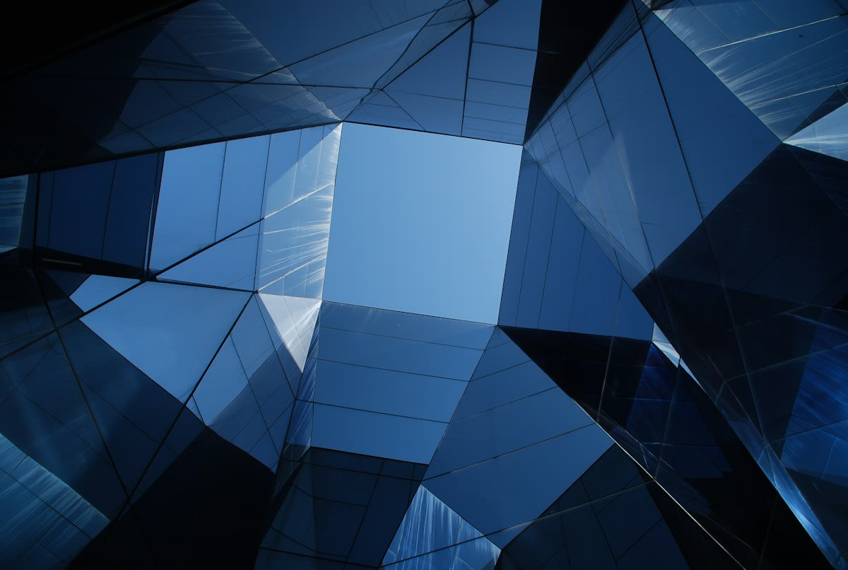 Abstract corporate glass building
