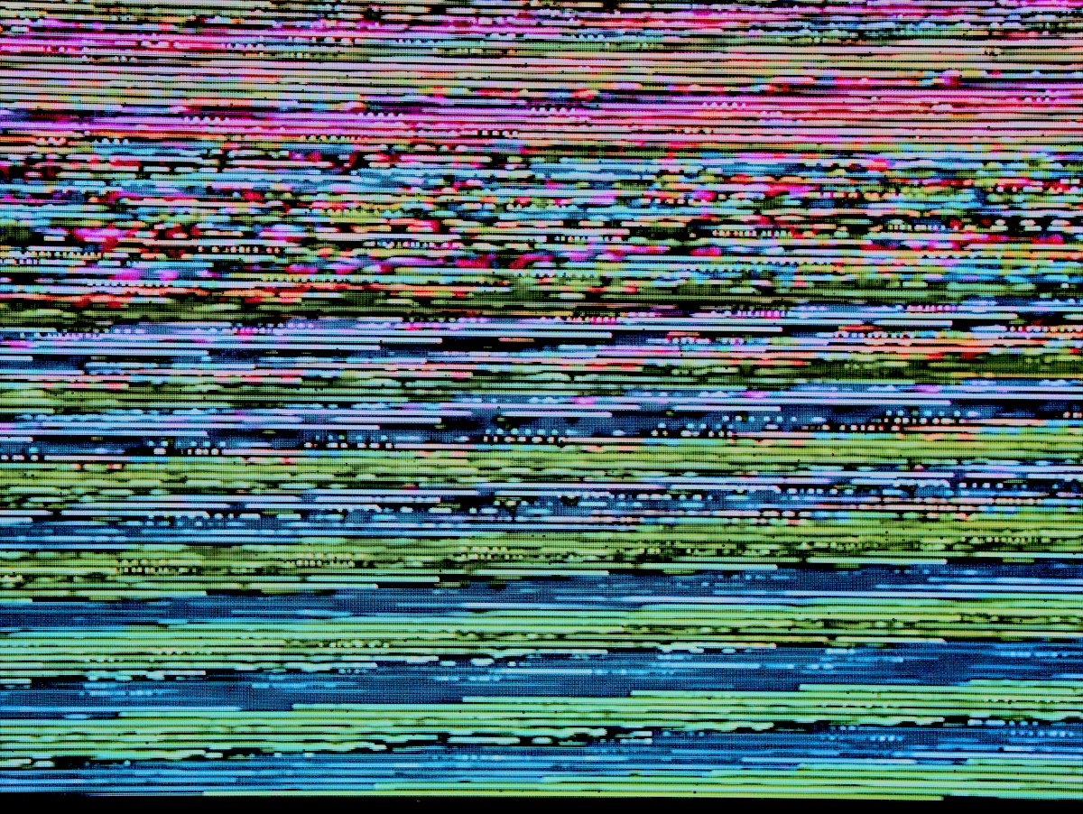 Close up of distorted digital glitch art