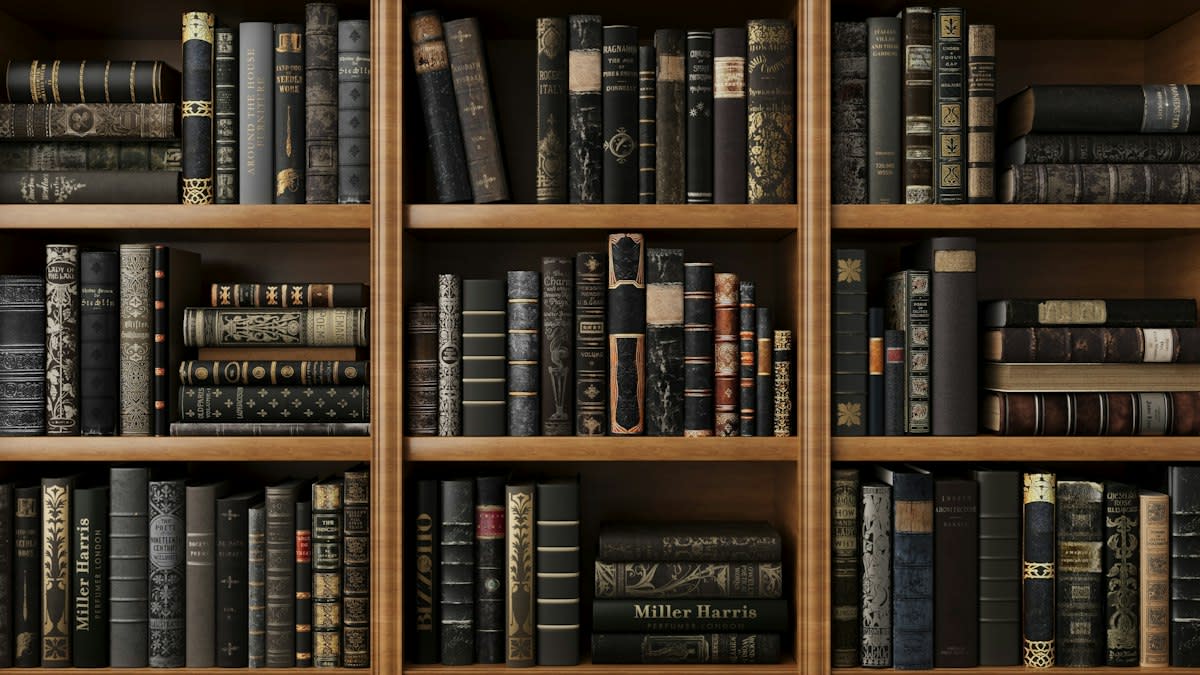 dusty old library books