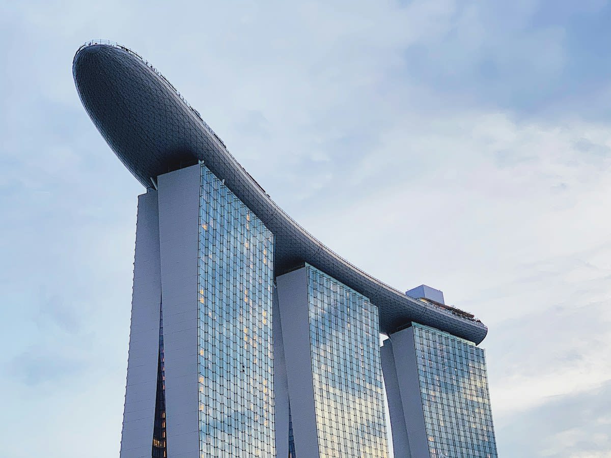 Modern glass skyscraper in Singapore