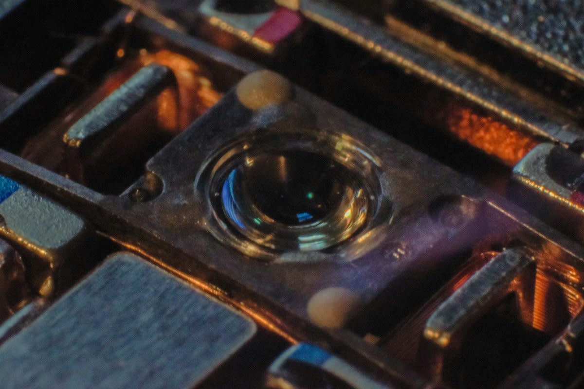 Close up of a digital camera sensor and circuitry