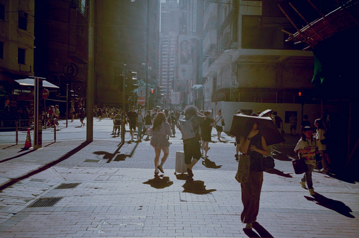 Call center workers in a dense urban environment