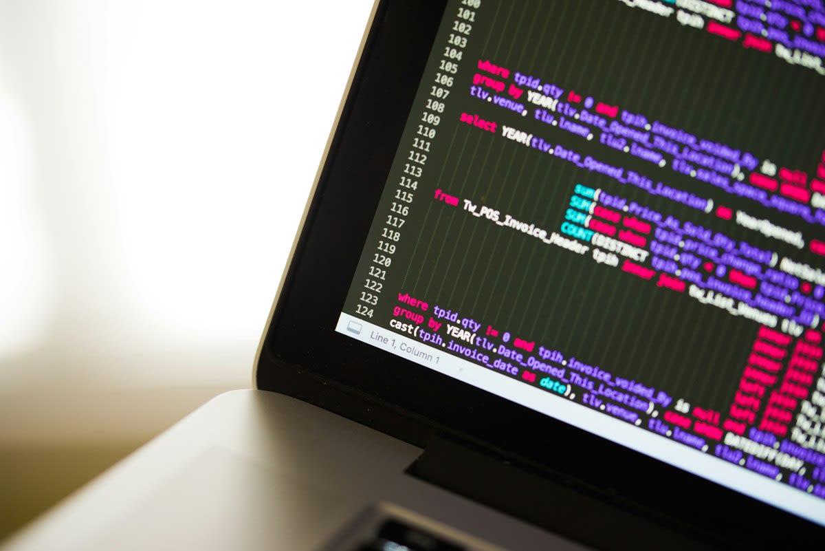 Close up of a computer screen with complex data grids