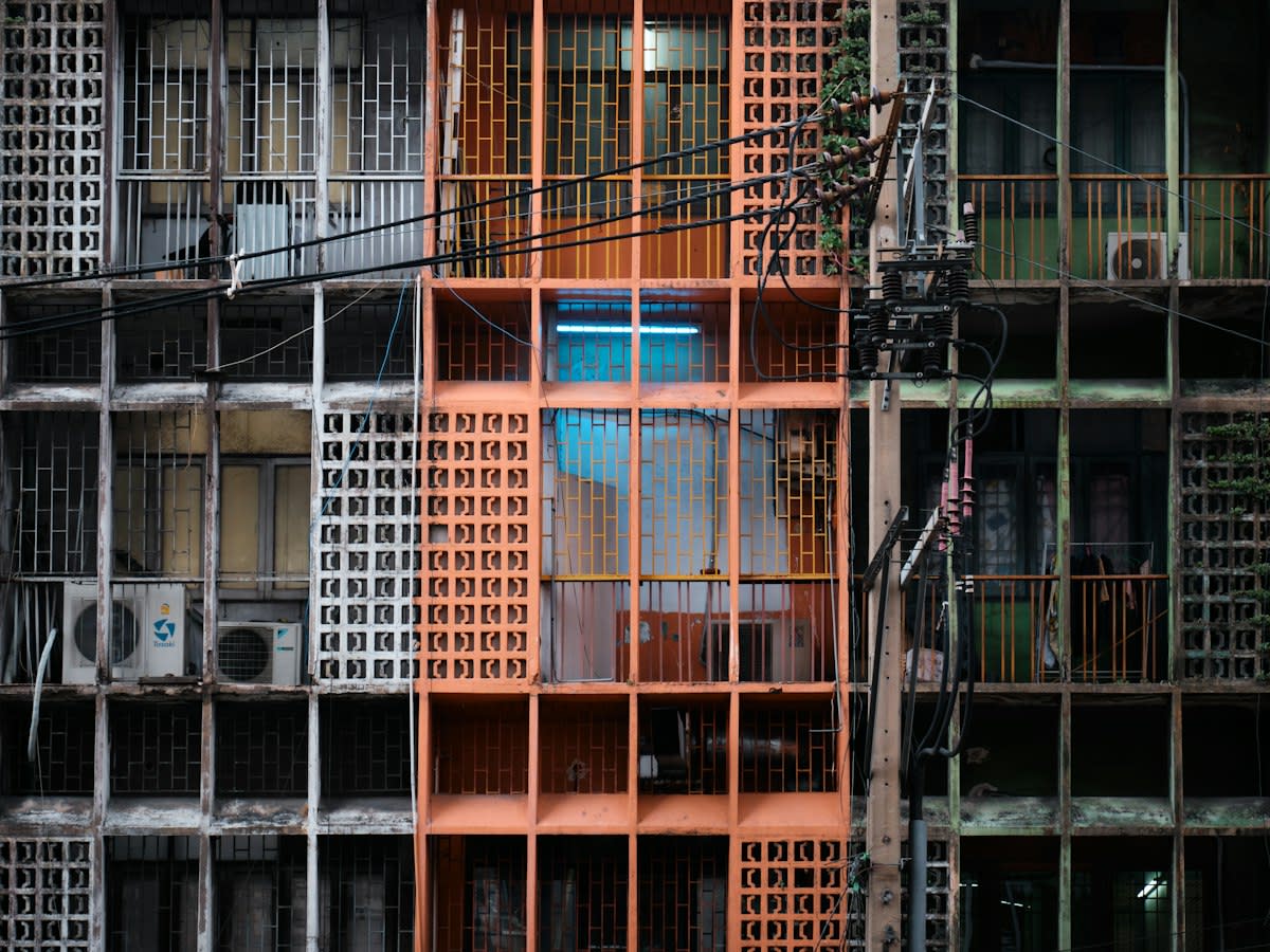 Bangkok brutalist architecture contrast