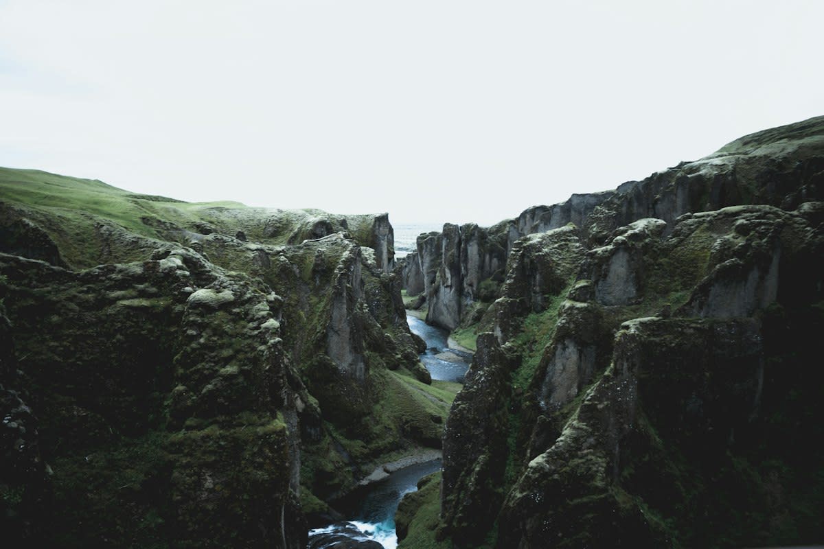 Icelandic volcanic basalt landscape