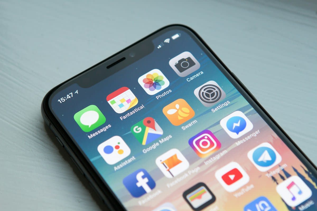 Close up of a smartphone with financial apps