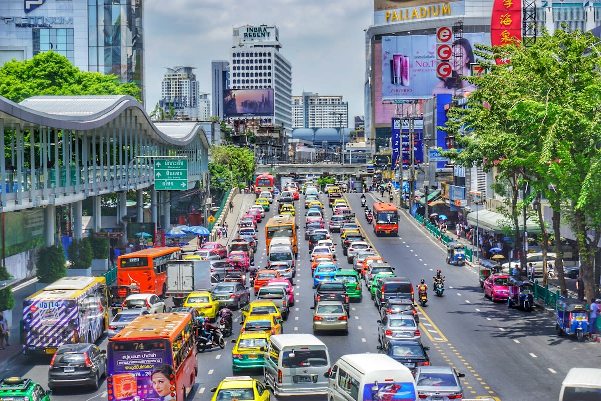 Bangkok street traffic noise pollution map