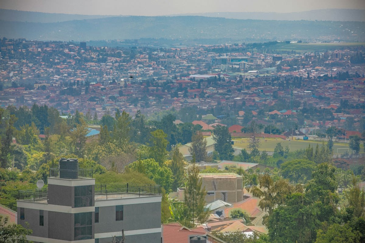 Kigali cityscape aerial view