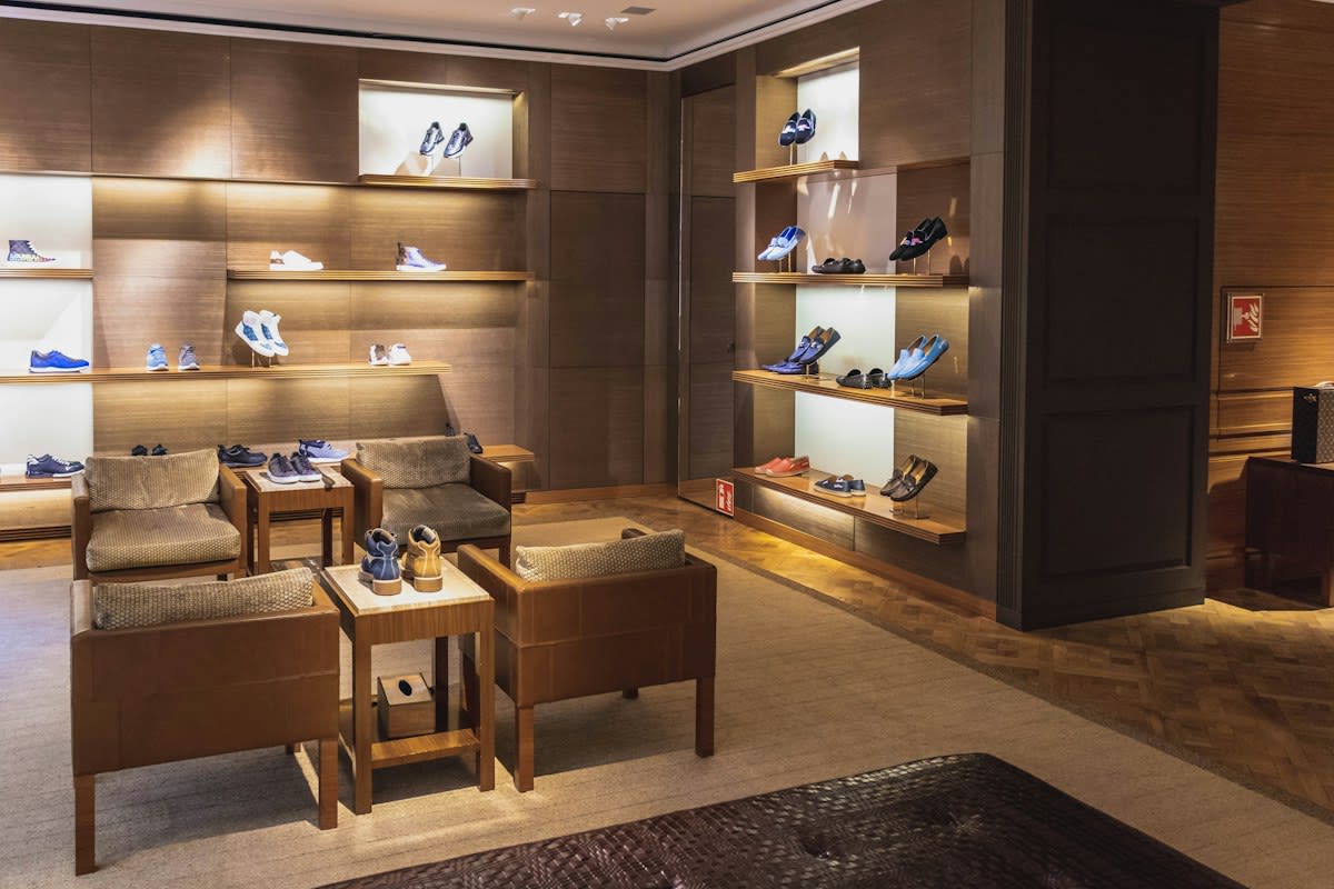 Luxury store interior with soft lighting