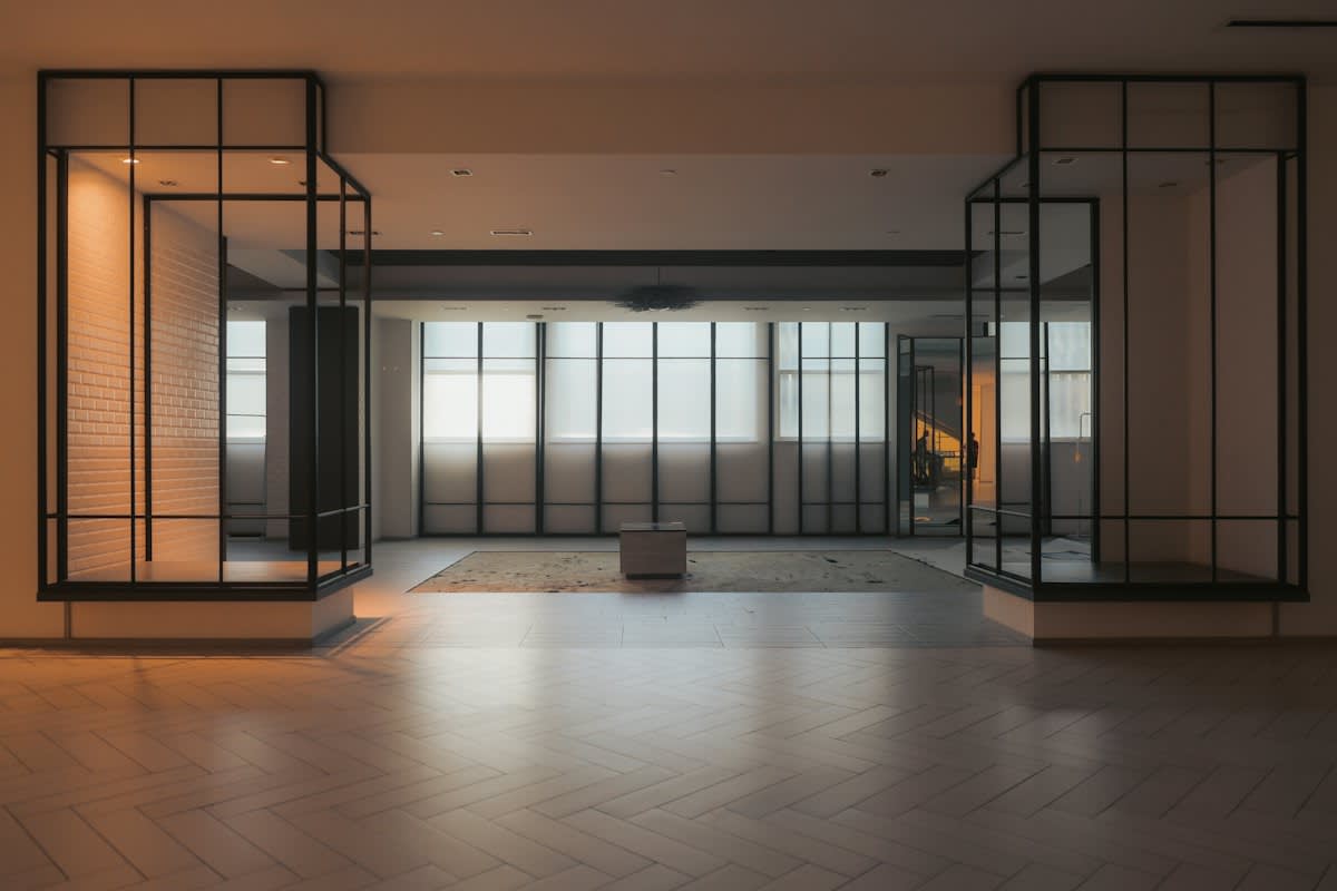 empty modern office space with sunlight