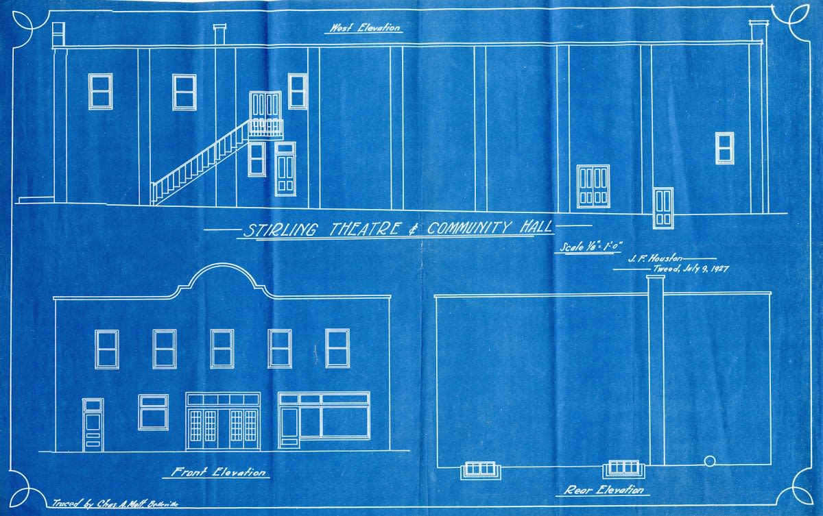 Modern architectural blueprint of a mixed-use building