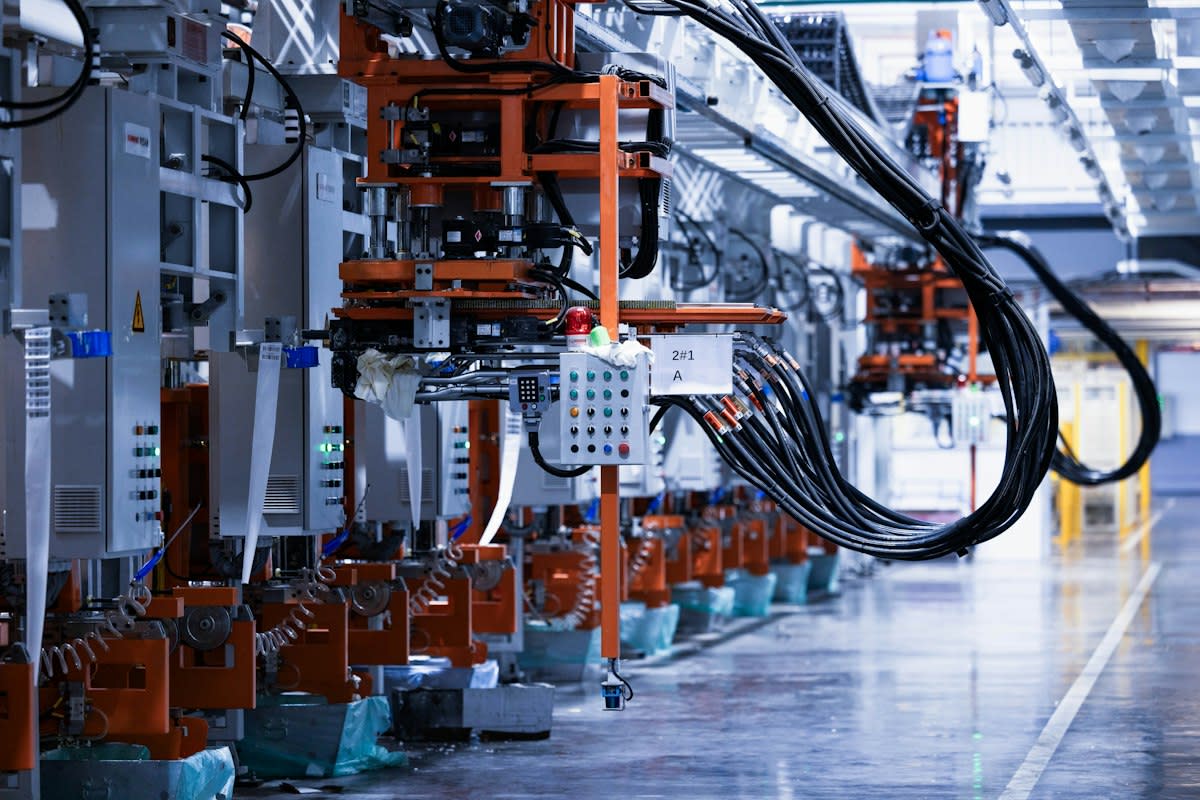 Industrial machinery and wires