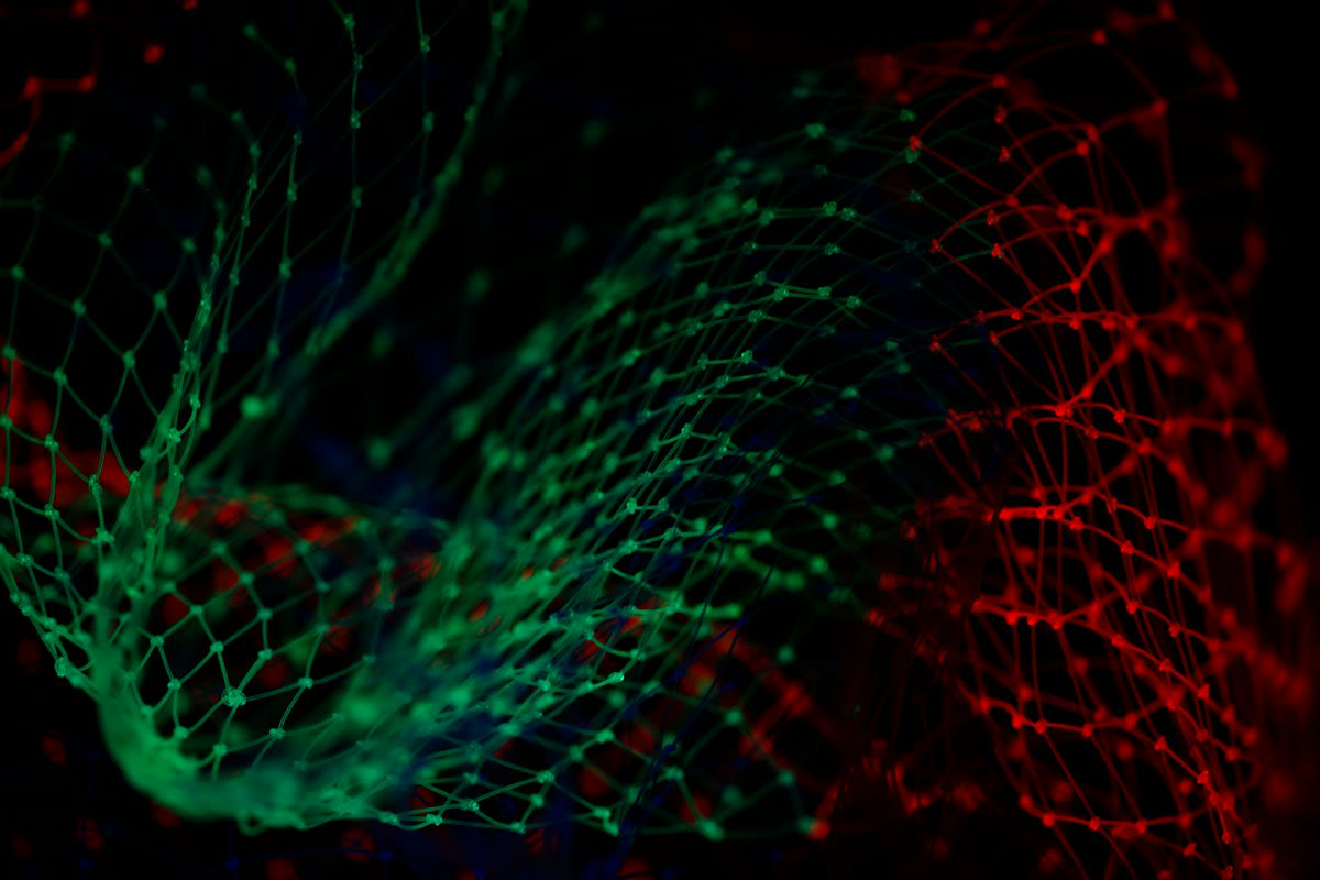 Abstract data visualization of a digital brain