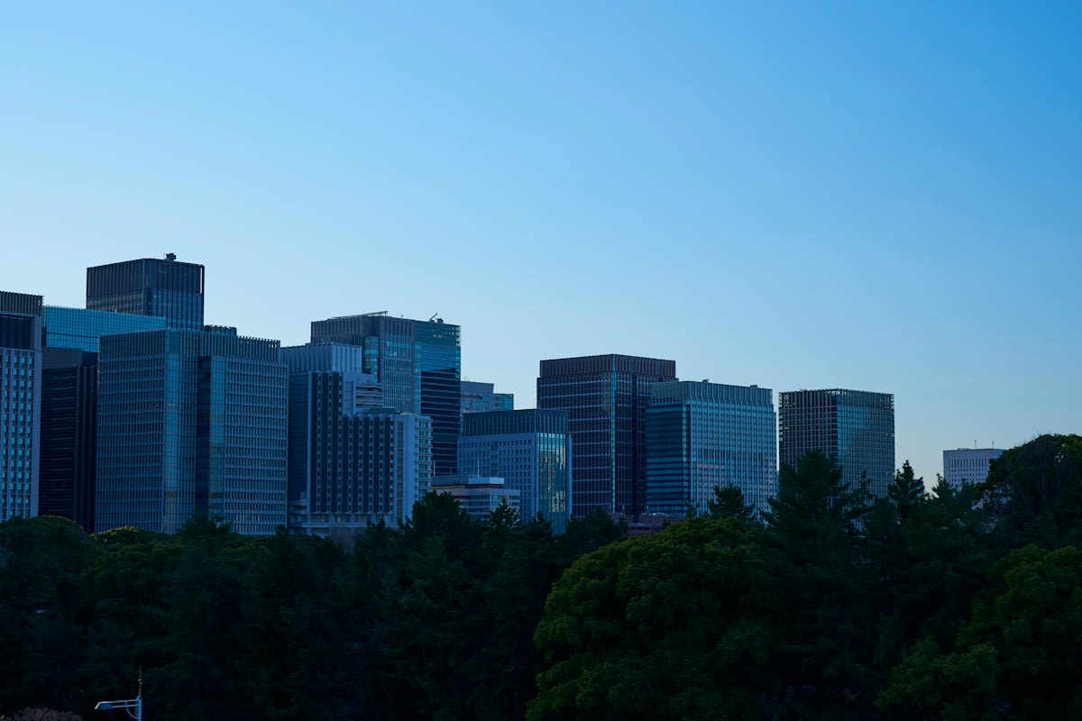 Modern corporate skyscrapers in Tokyo Marunouchi district