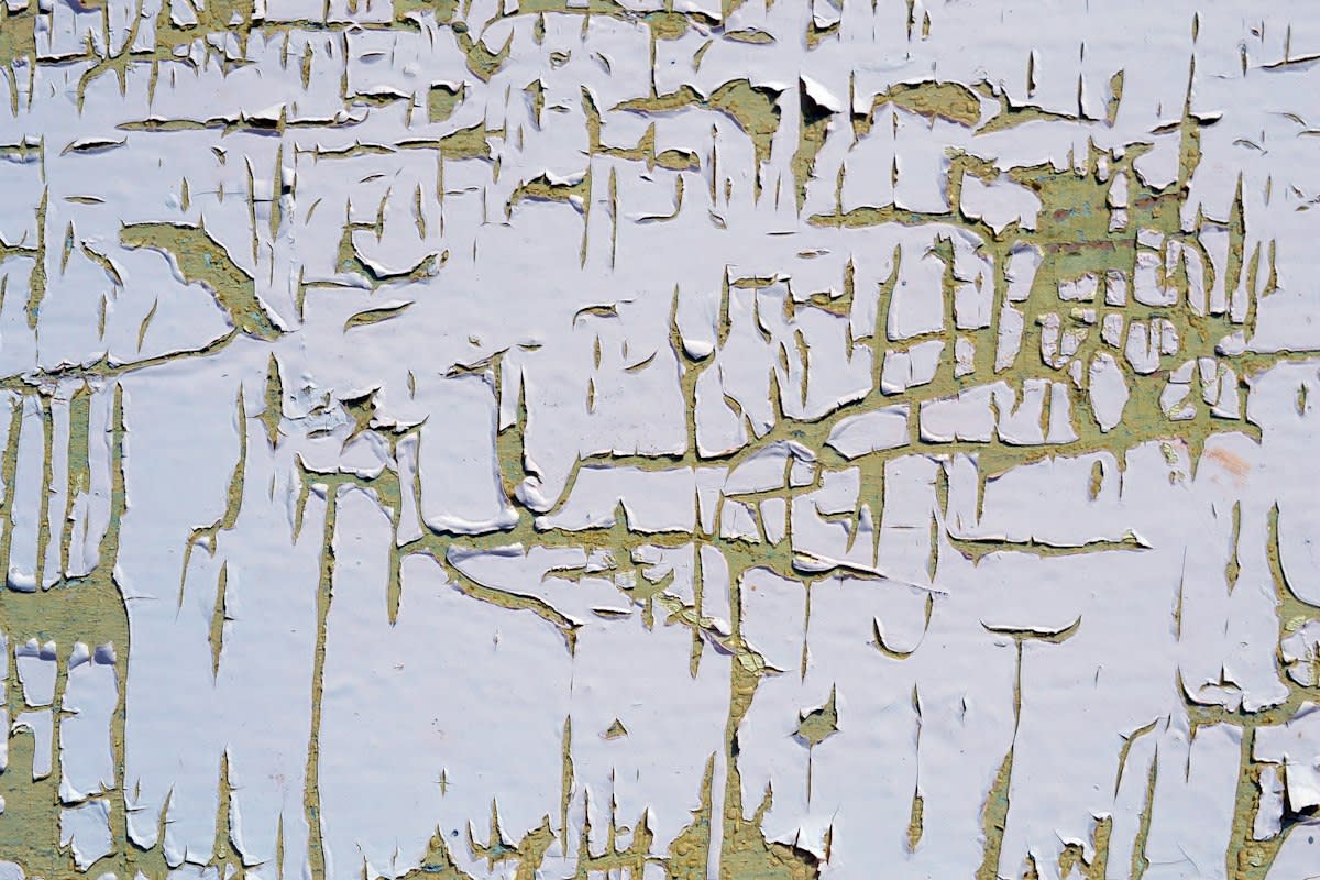 Close up of cracked oil paint