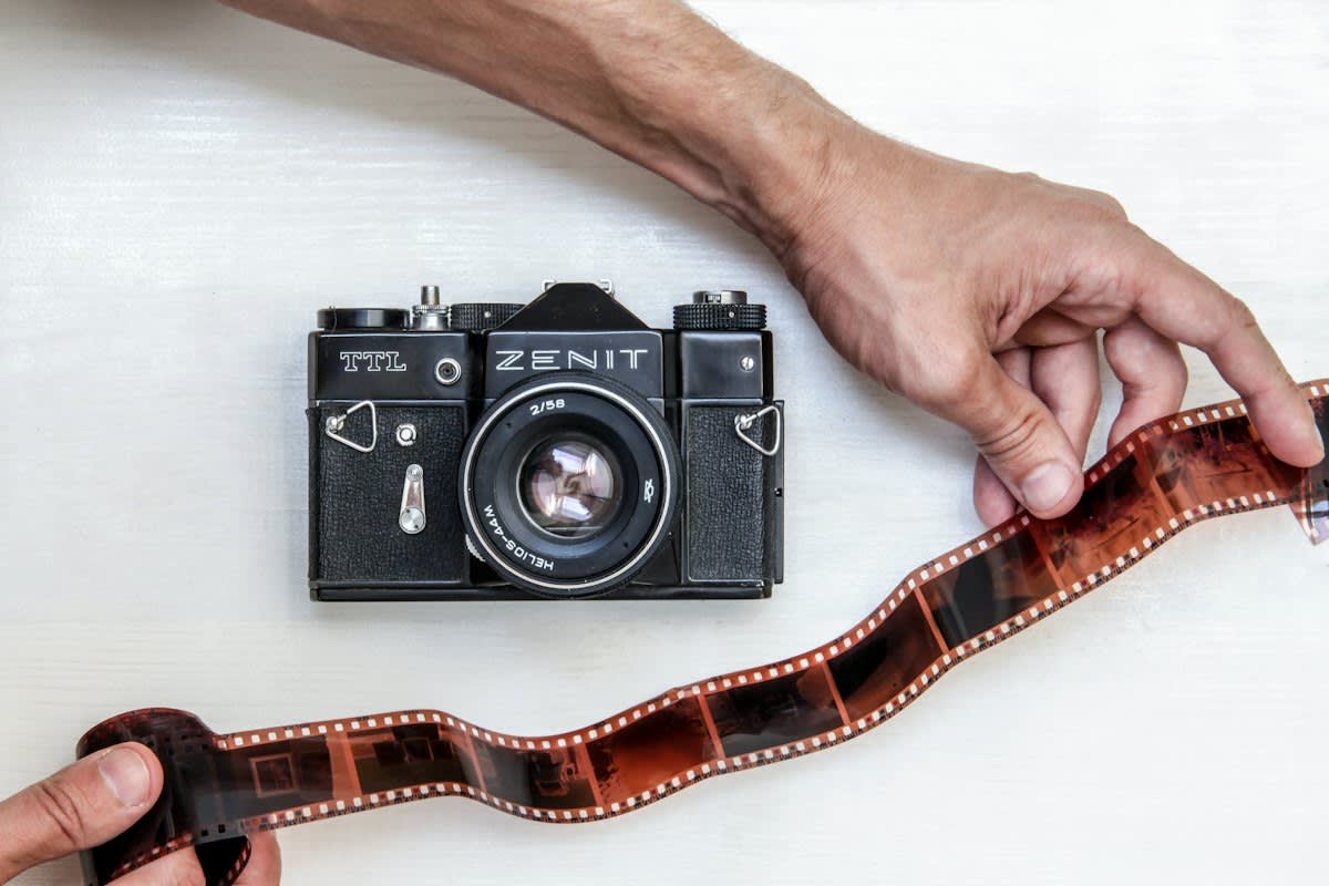 vintage camera and film