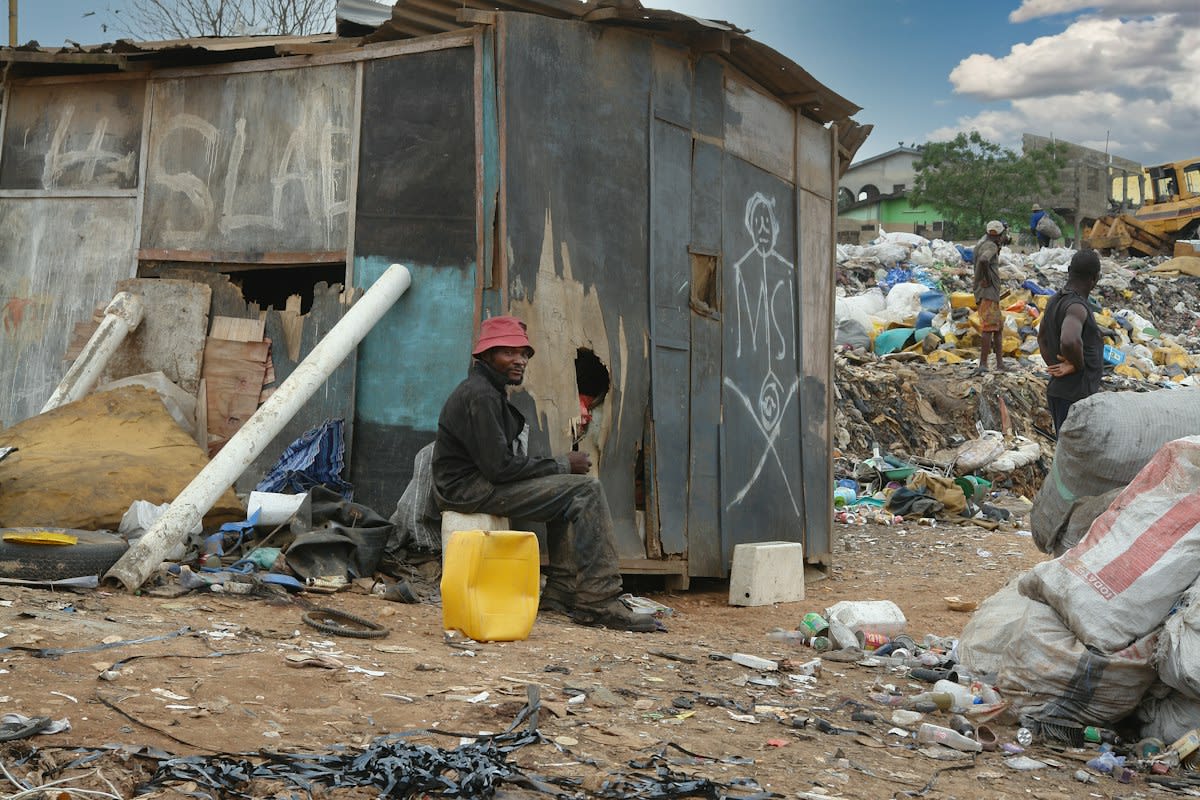 electronic waste piles in Ghana