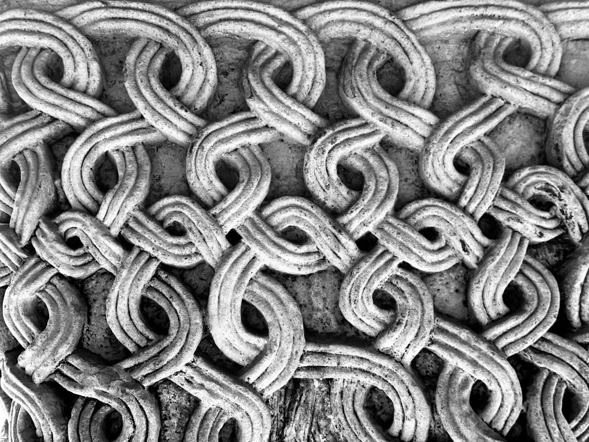 Close up of ancient knotted strings