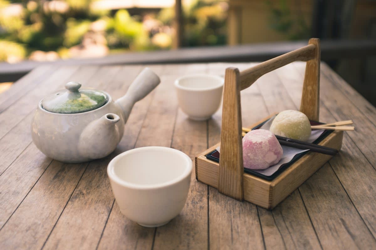 Traditional Japanese tea and sweets